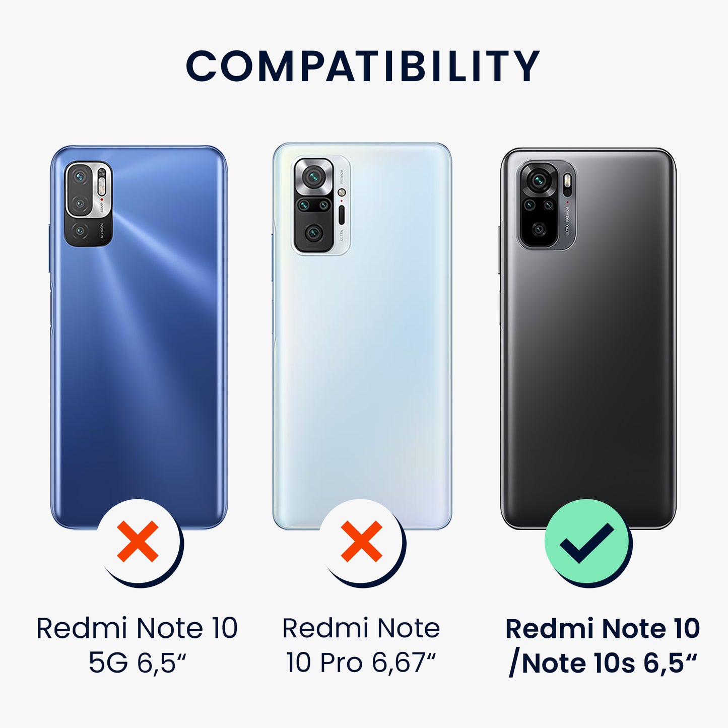 kwmobile Handyhülle kompatibel mit Xiaomi Redmi Note 10 / Note 10S Hülle - Handy Cover mit Fach für Karten