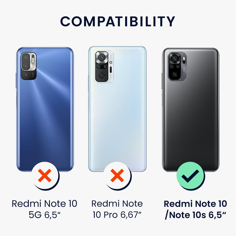 kwmobile Handyhülle kompatibel mit Xiaomi Redmi Note 10 / Note 10S Hülle - Handy Cover mit Fach für Karten