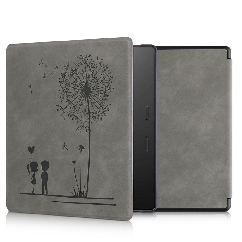 kwmobile Schutzhülle für Amazon Kindle Oasis 10. Generation Hülle - eReader Case aus Kunstleder mit Auto Sleep Funktion - Pusteblume Love