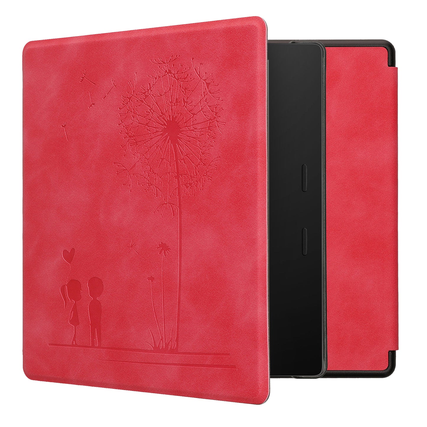 kwmobile Schutzhülle für Amazon Kindle Oasis 10. Generation Hülle - eReader Case aus Kunstleder mit Auto Sleep Funktion - Pusteblume Love