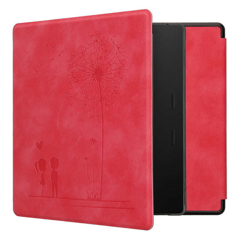 kwmobile Schutzhülle für Amazon Kindle Oasis 10. Generation Hülle - eReader Case aus Kunstleder mit Auto Sleep Funktion - Pusteblume Love
