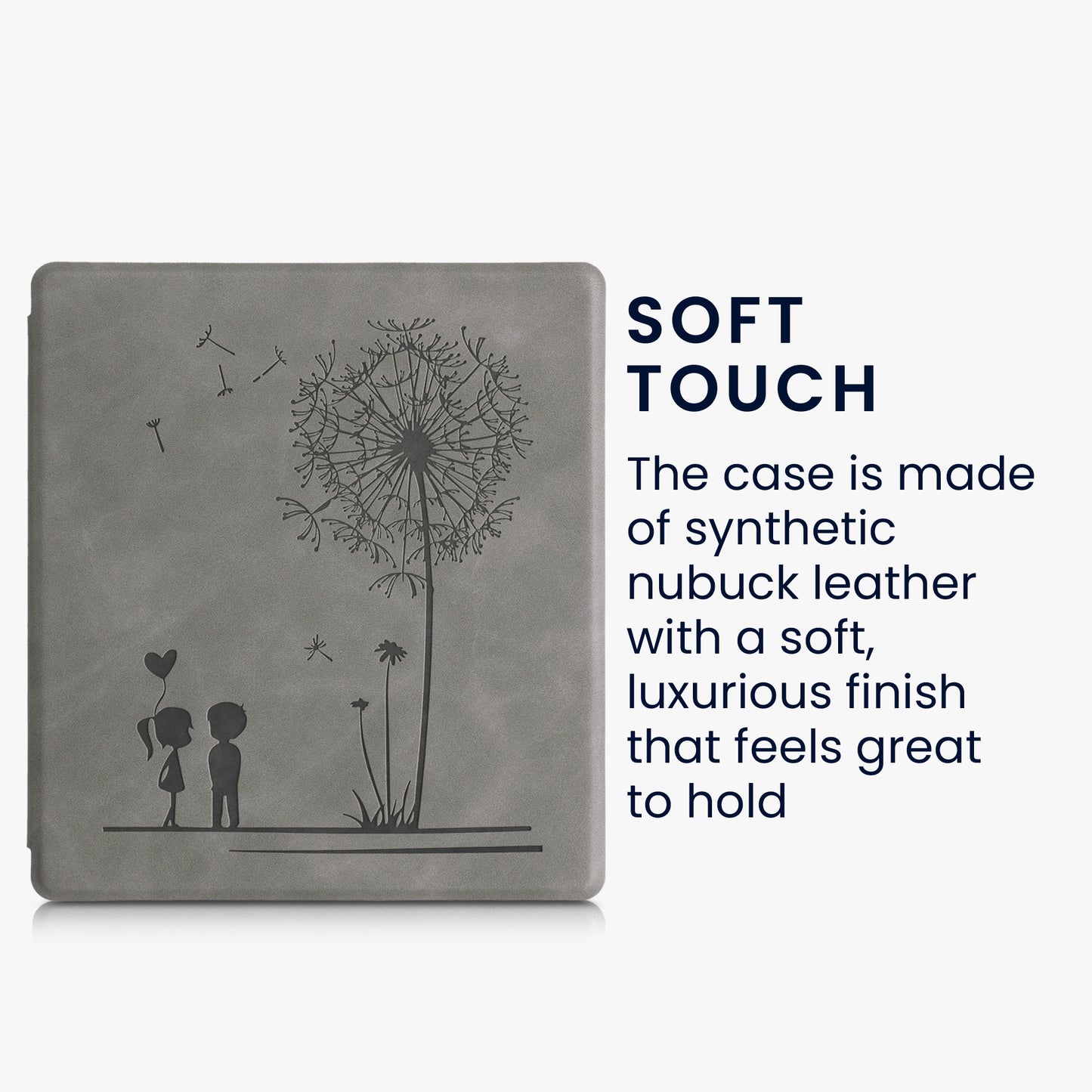 kwmobile Schutzhülle für Amazon Kindle Oasis 10. Generation Hülle - eReader Case aus Kunstleder mit Auto Sleep Funktion - Pusteblume Love