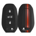 kwmobile Autoschlüssel Hülle kompatibel mit Opel 3-Tasten Smartkey Autoschlüssel Keyless Go Hülle - Schlüsselhülle Rallystreifen Sidelines Schwarz