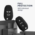 kwmobile Autoschlüssel Hülle kompatibel mit Opel 3-Tasten Smartkey Autoschlüssel Keyless Go Hülle - Schlüsselhülle Rallystreifen Sidelines Schwarz