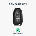 kwmobile Autoschlüssel Hülle kompatibel mit Opel 3-Tasten Smartkey Autoschlüssel Keyless Go Hülle - Schlüsselhülle Rallystreifen Sidelines Schwarz