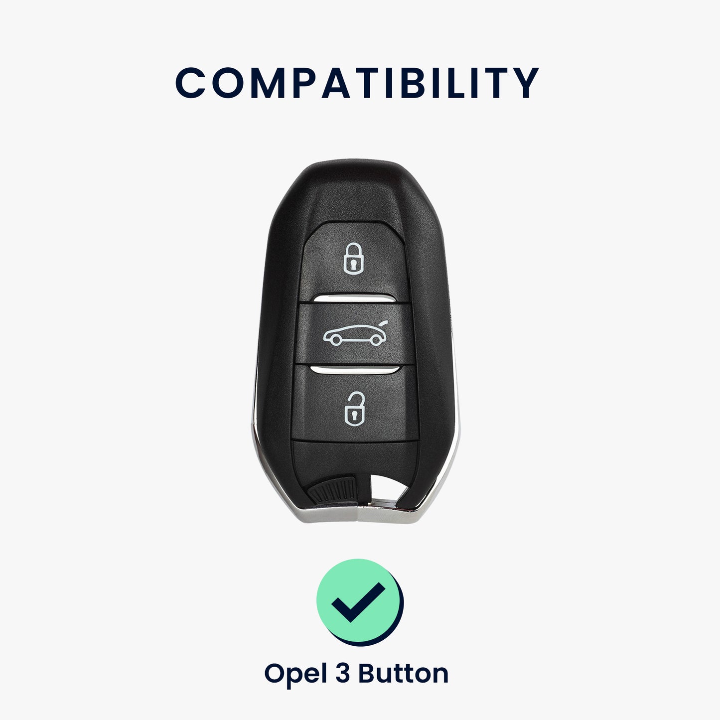 kwmobile Autoschlüssel Hülle kompatibel mit Opel 3-Tasten Smartkey Autoschlüssel Keyless Go Hülle - Schlüsselhülle Rallystreifen Sidelines Schwarz