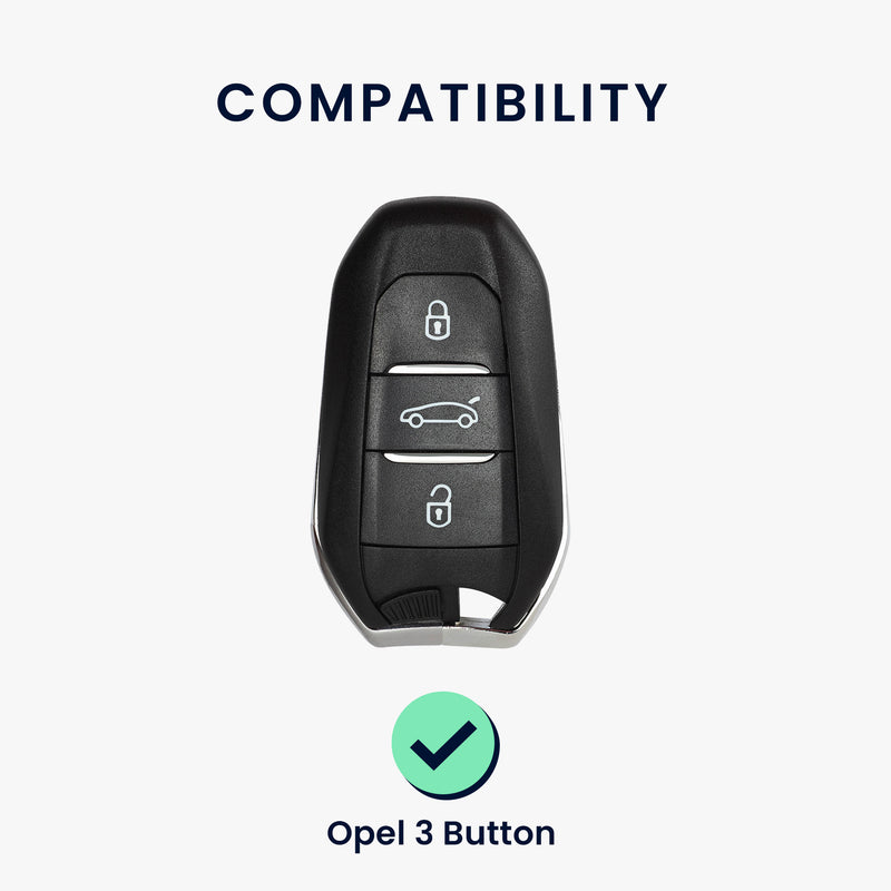 kwmobile Autoschlüssel Hülle kompatibel mit Opel 3-Tasten Smartkey Autoschlüssel Keyless Go Hülle - Schlüsselhülle Rallystreifen Sidelines Schwarz