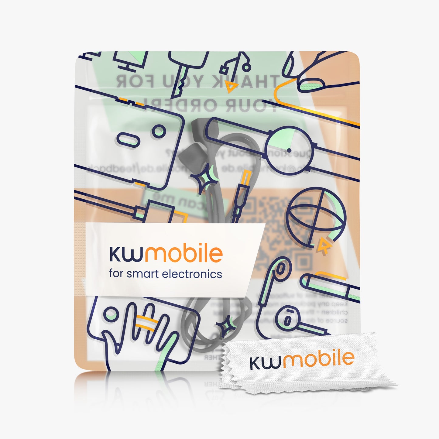 kwmobile Halteband magnetisch kompatibel mit Apple Airpods 1 / 2 / 3 / 4 / Pro 1 / Airpods Pro 2 Headphones - 80 cm Kopfhörer Halter Band Strap