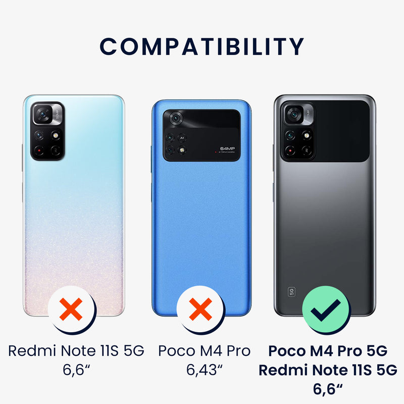 kwmobile Handyhülle für Xiaomi Redmi Note 11S 5G / Poco M4 Pro 5G Hülle - Kabelloses Laden - Schutzhülle Cover