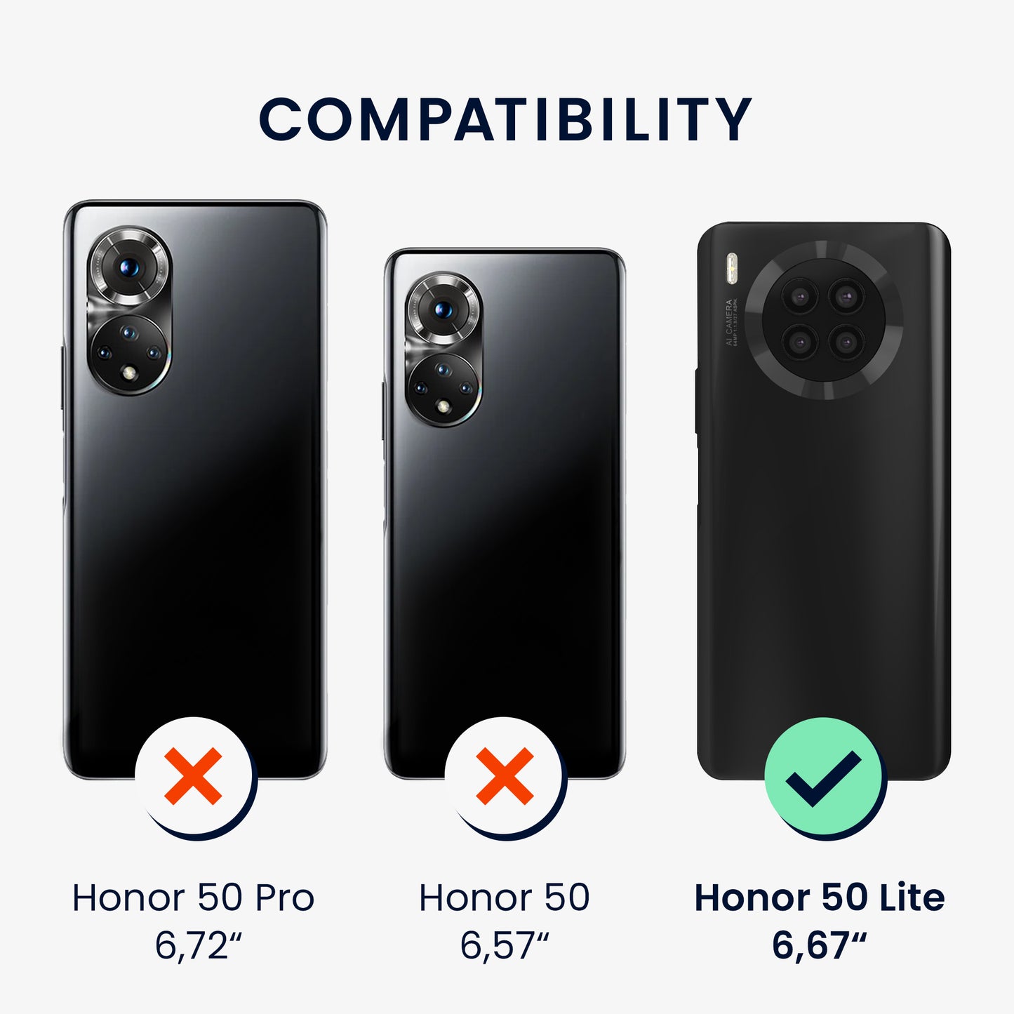kwmobile Handyhülle für HONOR 50 Lite Hülle - Kabelloses Laden - Schutzhülle Cover