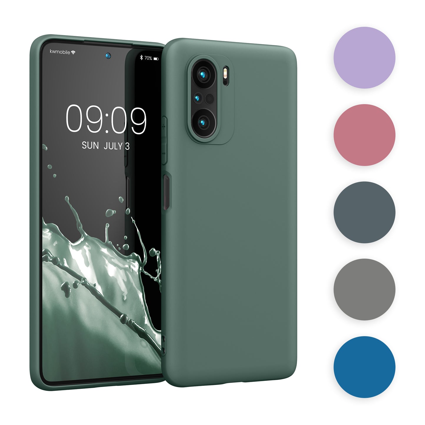 kwmobile Hülle kompatibel mit Xiaomi Mi 11i / Poco F3 Hülle - weiches TPU Silikon Case - Cover geeignet für kabelloses Laden - Petrol matt Petrol matt  