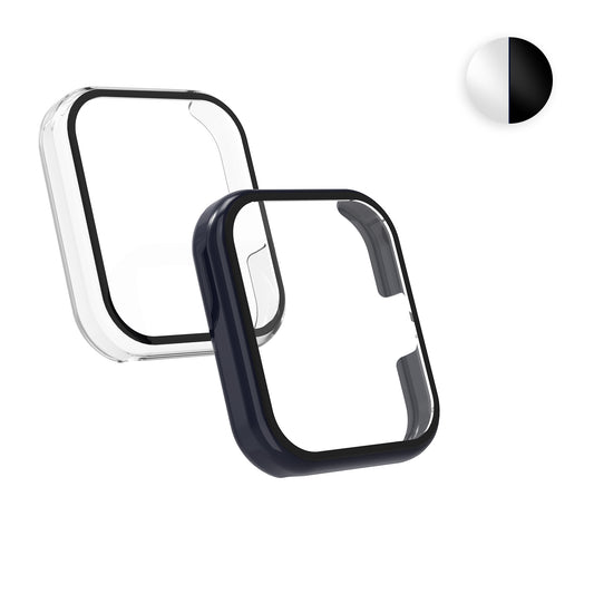 kwmobile 2x Cover kompatibel mit Realme Watch 2 Pro Hülle - Fullbody Fitnesstracker Case Set aus Glas - Schwarz Transparent Schwarz  [dsg01]