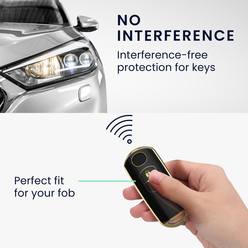 kwmobile Autoschlüssel Hülle kompatibel mit Mazda 2-Tasten Keyless Go Autoschlüssel - Schlüsselhülle Silikon Cover