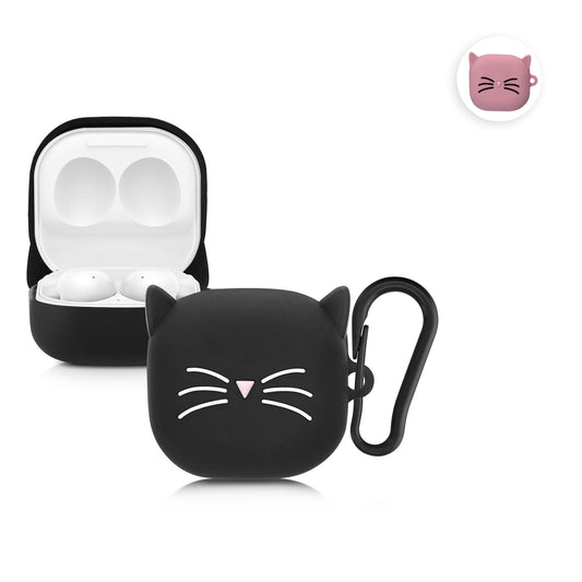 kwmobile Hülle kompatibel mit Samsung Galaxy Buds 2 Pro / Buds 2 / Buds Live Hülle - Silikon Kopfhörer Schutzhülle Case Cover Schwarz Rosa Schwarz  [dsg02]