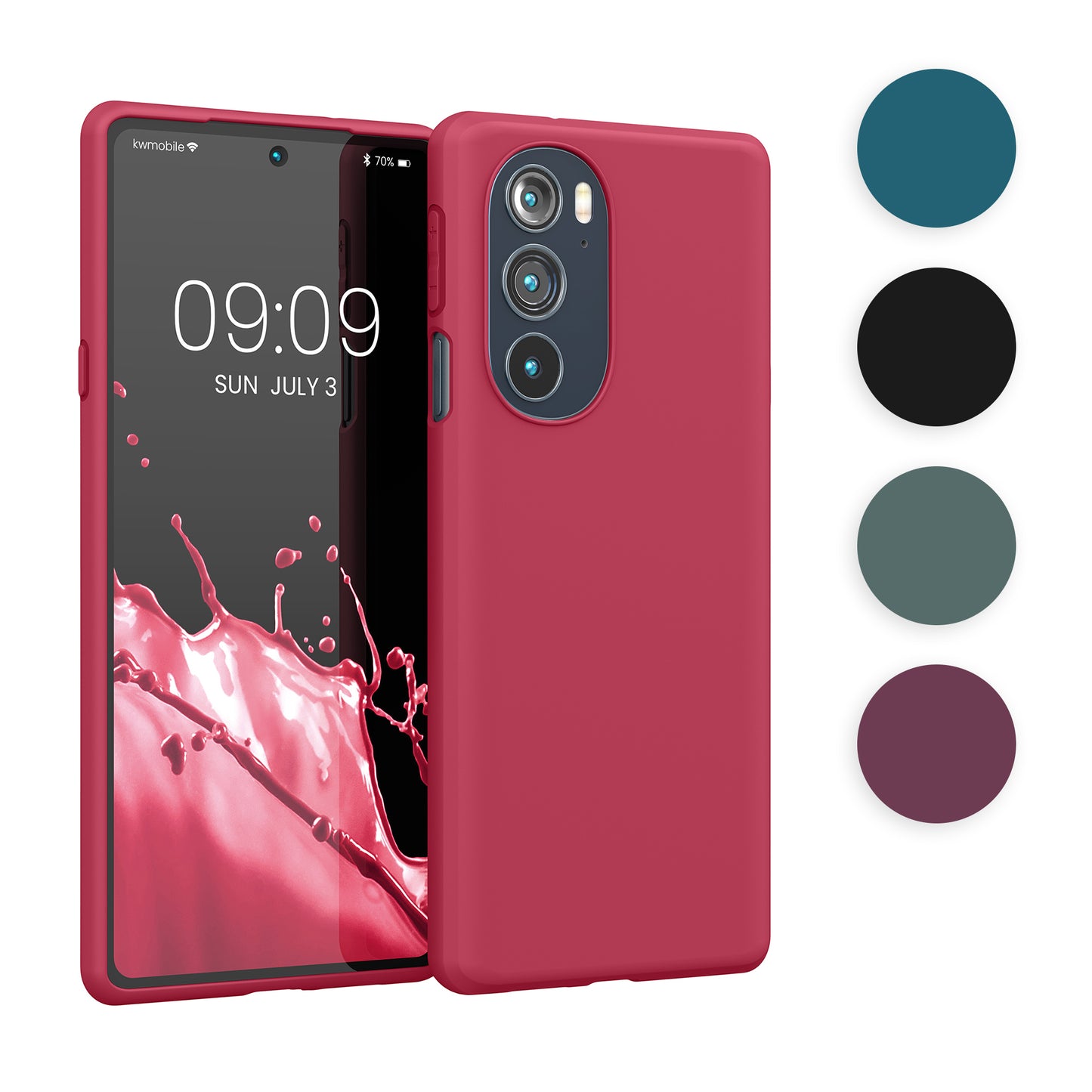 kwmobile Hülle kompatibel mit Motorola Edge 30 Pro / Edge Plus 2022 / Edge X30 Hülle - weiches TPU Silikon Case - Cover geeignet für kabelloses Laden - Petrol Petrol  