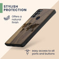 Holz Hardcase mit TPU Bumper für Motorola Moto G60S Kompass Vintage