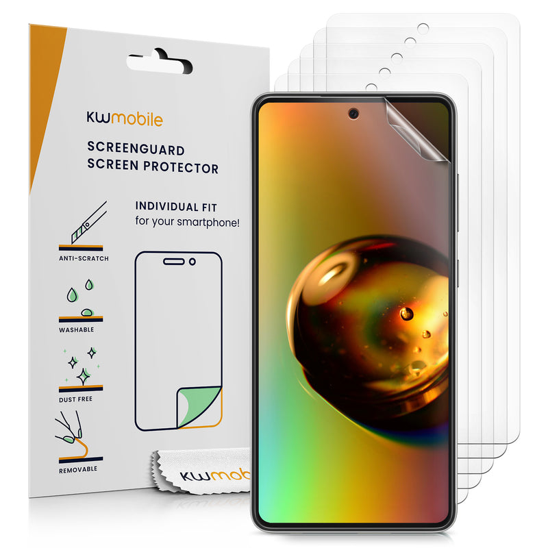 kwmobile 6x Displayschutzfolie kompatibel mit Samsung Galaxy A52 / A52 5G / A52s 5G Folie - klare Schutzfolien Set in transparent Transparent  
