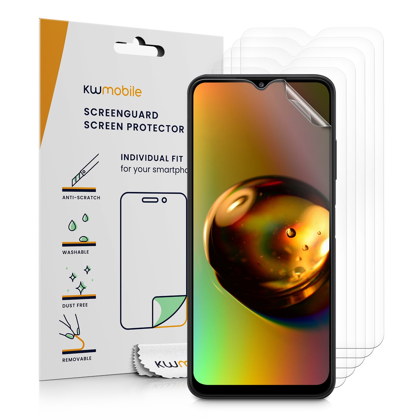 kwmobile 6x Displayschutzfolie kompatibel mit Samsung Galaxy A22 5G Folie - klare Schutzfolien Set in transparent Transparent  