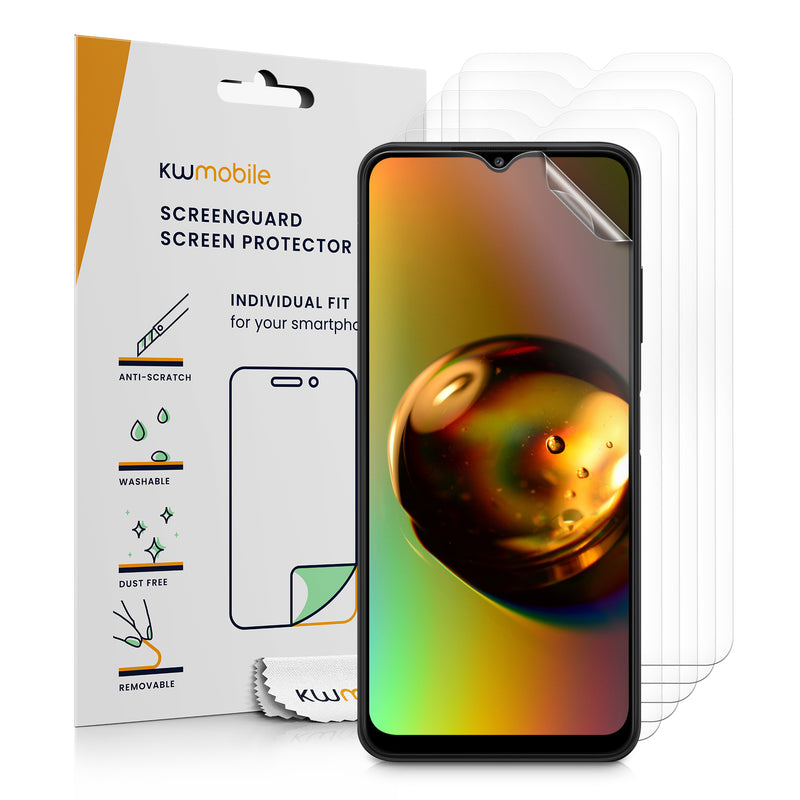 kwmobile 6x Displayschutzfolie kompatibel mit Samsung Galaxy A22 5G Folie - klare Schutzfolien Set in transparent Transparent  