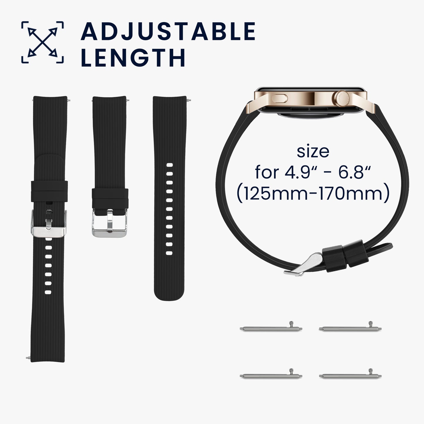 kwmobile Uhrenarmband für Huawei Watch GT 3 Pro 43mm / Watch GT3 42mm / GT2 42mm / MagicWatch 2 42mm Armband Fitnesstracker Band Set Ersatzarmband Smartwatch