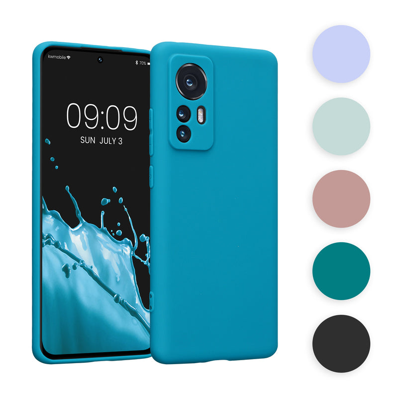 kwmobile Handyhülle kompatibel mit Xiaomi 12 / 12X Hülle - Handy Case aus weichem Silikon in Schwarz matt Schwarz matt  