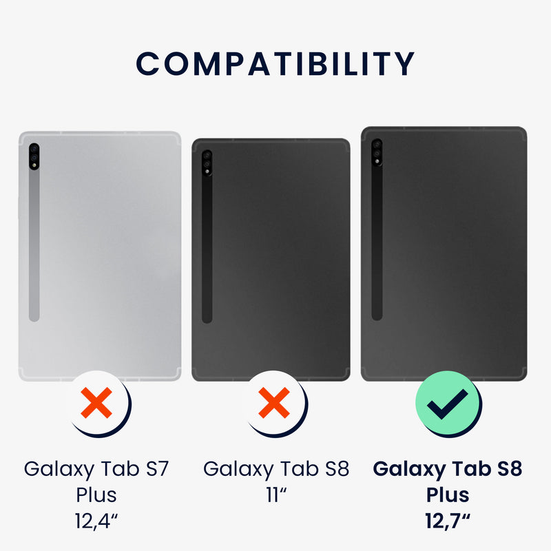 2x Folie kompatibel mit Samsung Galaxy Tab S8 Plus