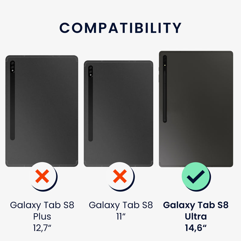 2x Folie kompatibel mit Samsung Galaxy Tab S8 Ultra