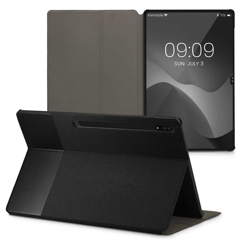 kwmobile Schutzhülle kompatibel mit Samsung Galaxy Tab S8 Ultra / S9 Ultra - Hülle Slim - Tablet Cover Case mit Ständer