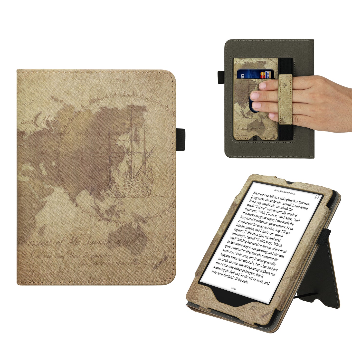 kwmobile Klapphülle kompatibel mit Amazon Kindle Paperwhite 11. Generation 2021 Hülle - Flipcase für Kindle Paperwhite Hülle mit Handschlaufe