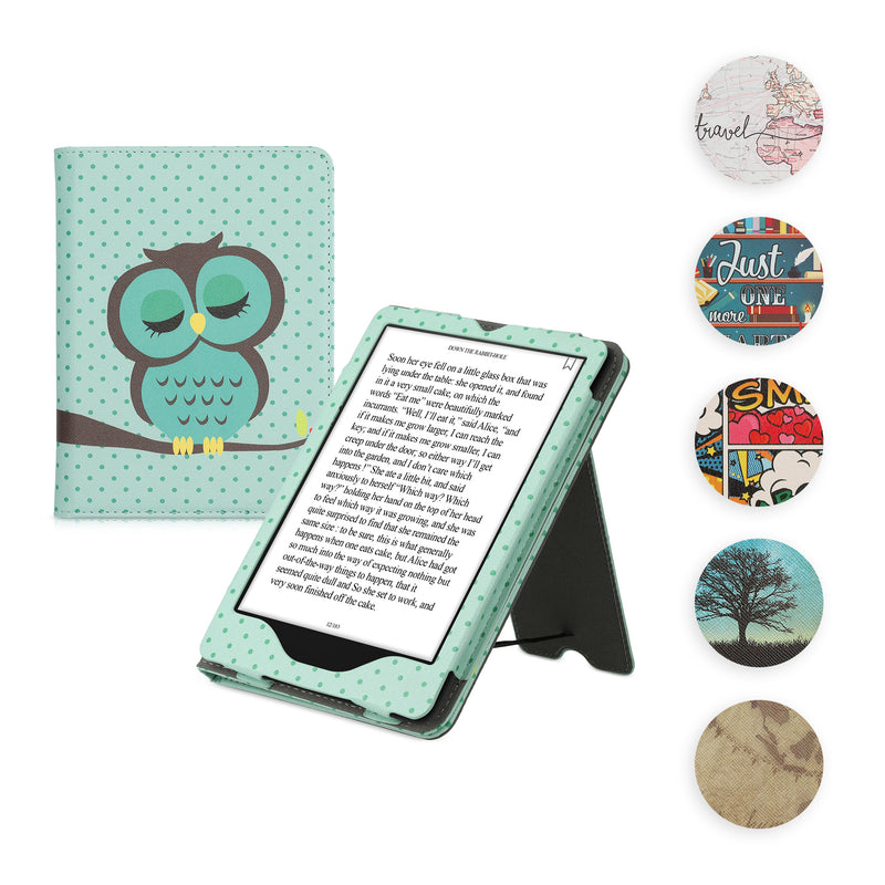 kwmobile Klapphülle kompatibel mit Amazon Kindle Paperwhite 11. Generation 2021 Hülle - Flipcase für Kindle Paperwhite Hülle mit Handschlaufe - Magnolien Taupe  [dsg07]
