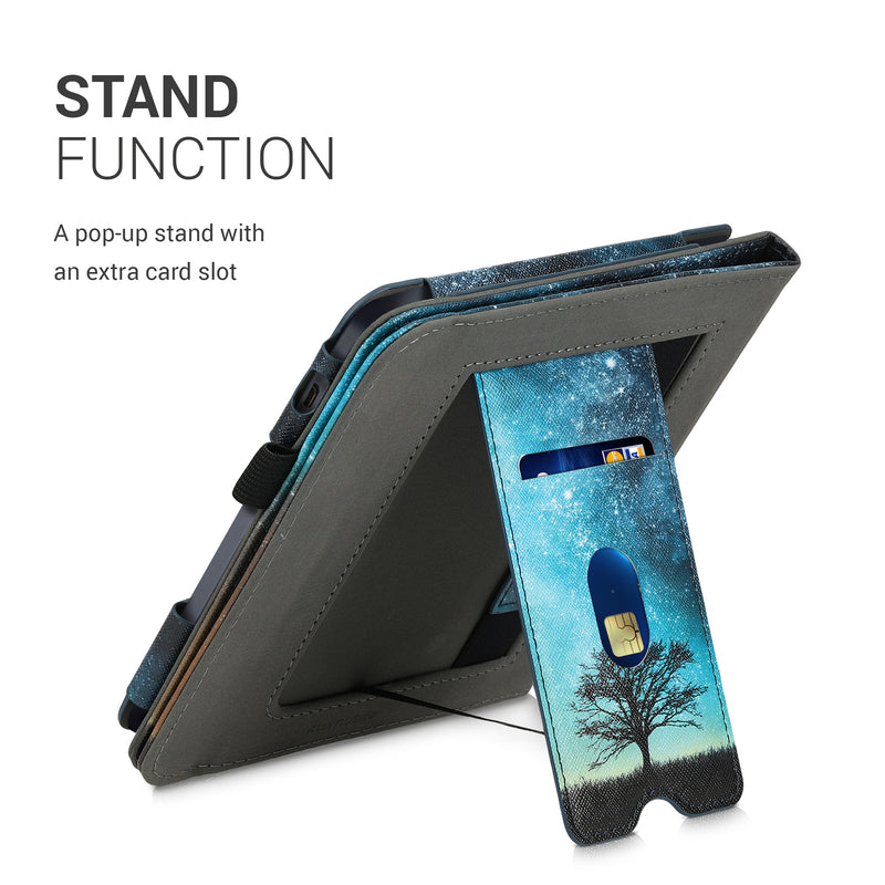 kwmobile Flip Cover kompatibel mit Kobo Libra 2 - Hülle mit Handschlaufe