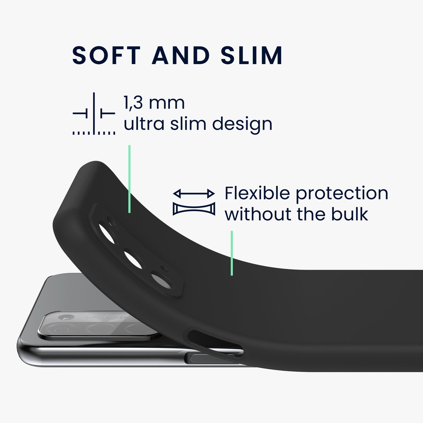 kwmobile Handyhülle für Oppo A74 (5G) / A54 (5G) Hülle - weiches Handy Silikon Case - Schutzhülle Cover