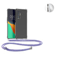 kwmobile Necklace Case kompatibel mit Oppo Find X3 Neo Hülle - Silikon Cover mit Handykette - Band Handyhülle Transparent Schwarz Transparent  