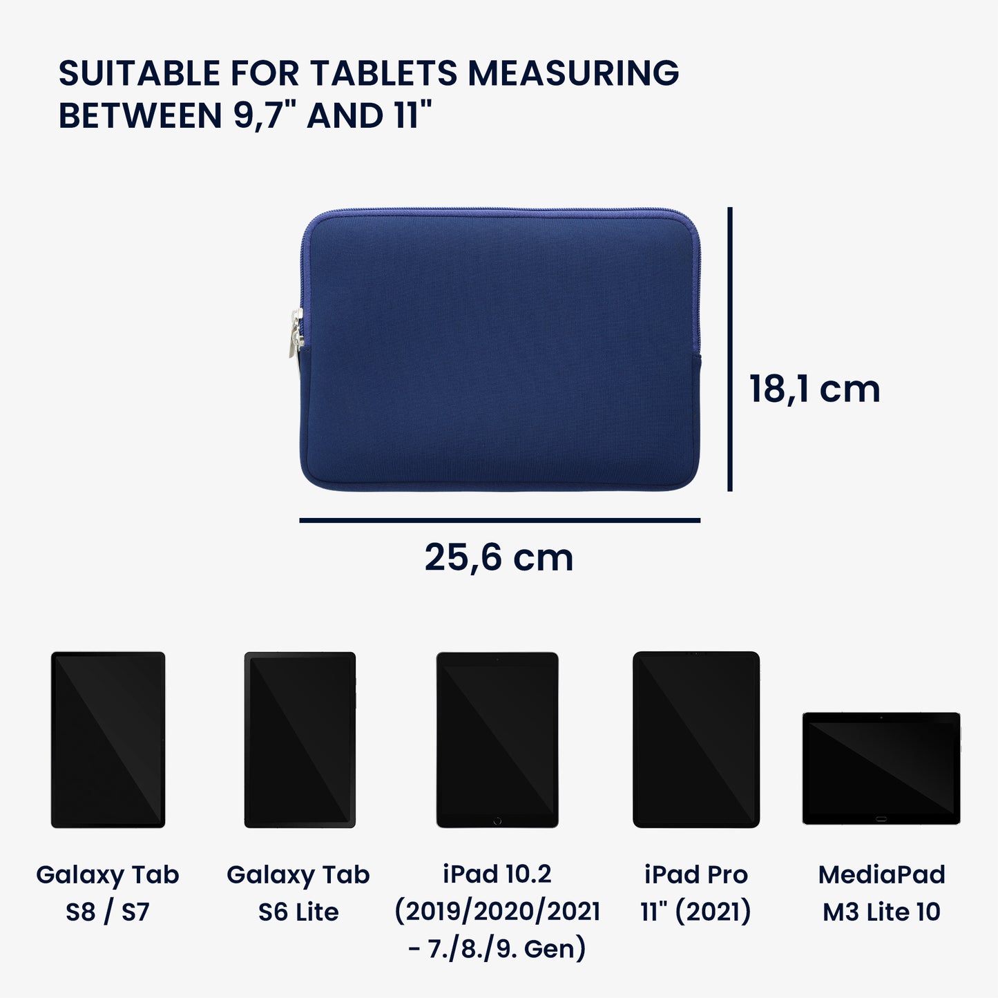 kwmobile Tablet Hülle kompatibel mit 9,7"-11" Tablet - Universal Tasche Cover Case - Schutzhülle Sleeve