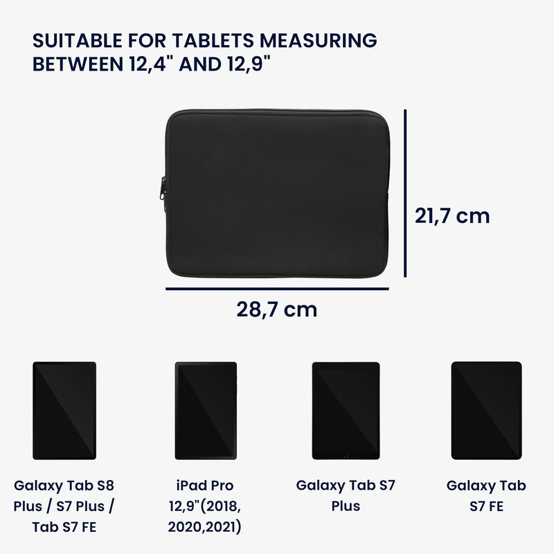 kwmobile Tablet Hülle kompatibel mit 12,4"-12,9" Tablet - Universal Tasche Cover Case - Schutzhülle Sleeve
