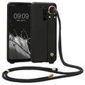 kwmobile Hülle kompatibel mit Xiaomi Redmi 9 - Handyhülle mit Schlaufe Ring - Handy Cover Case in Schwarz Schwarz  