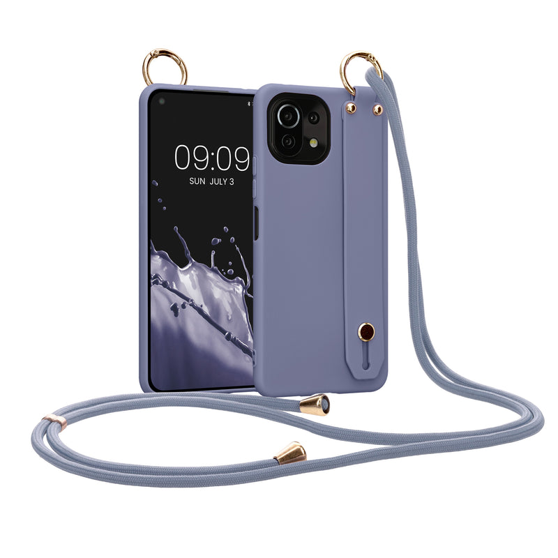 kwmobile Hülle kompatibel mit Xiaomi 11 Lite (5G) NE / Mi 11 Lite (5G) - Handyhülle mit Schlaufe Ring - Handy Cover Case
