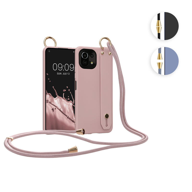 kwmobile Hülle kompatibel mit Xiaomi 11 Lite (5G) NE / Mi 11 Lite (5G) - Handyhülle mit Schlaufe Ring - Handy Cover Case in Lavendelgrau Lavendelgrau  