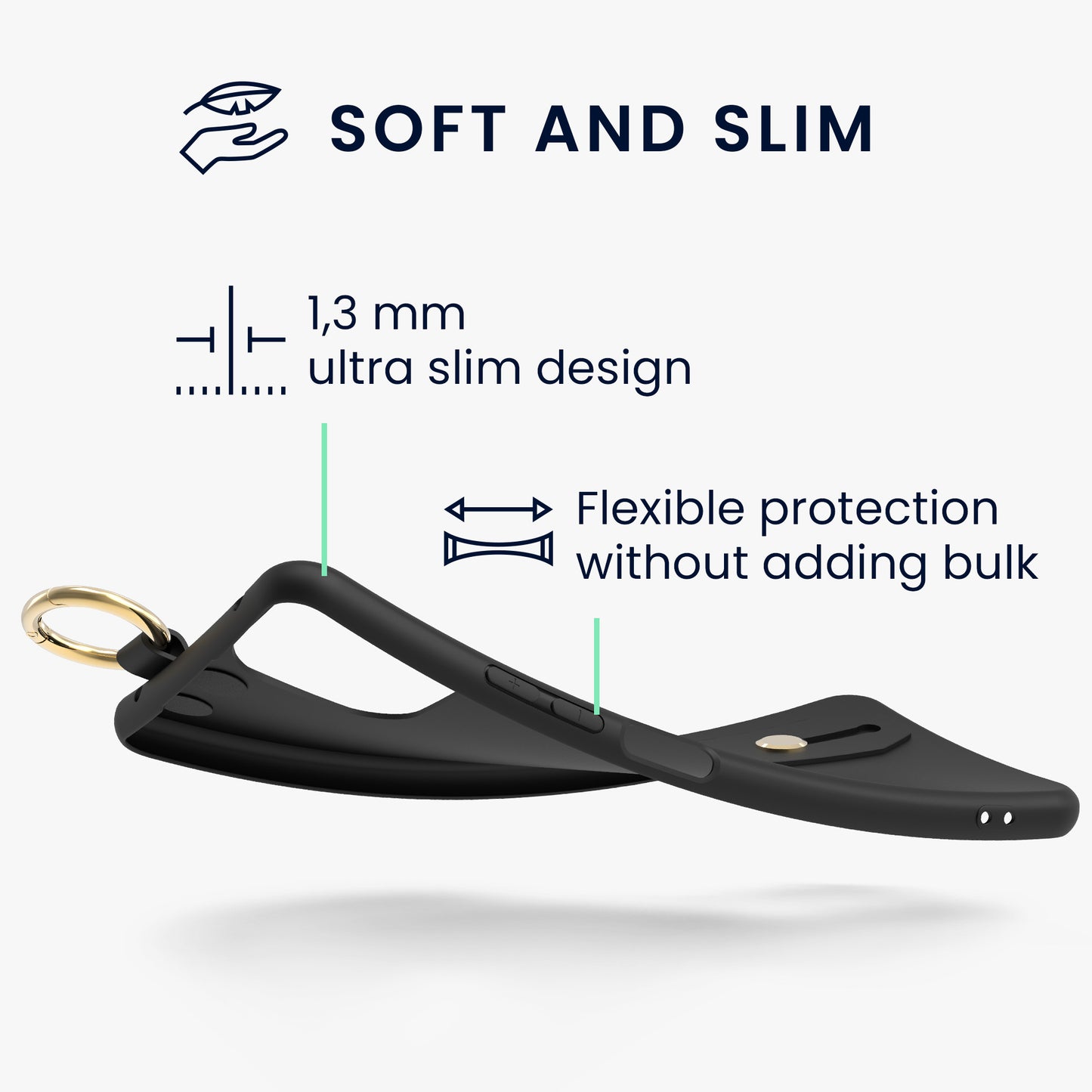 kwmobile Hülle kompatibel mit Xiaomi 11 Lite (5G) NE / Mi 11 Lite (5G) - Handyhülle mit Schlaufe Ring - Handy Cover Case