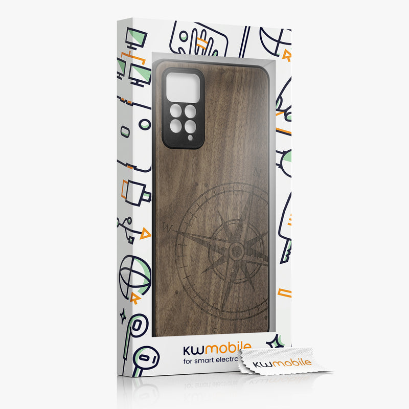 kwmobile Hülle kompatibel mit Xiaomi Redmi Note 11 Pro / Note 11 Pro (5G) / Note 12 Pro (4G) Handy Cover TPU Handyhülle Kompass Vintage