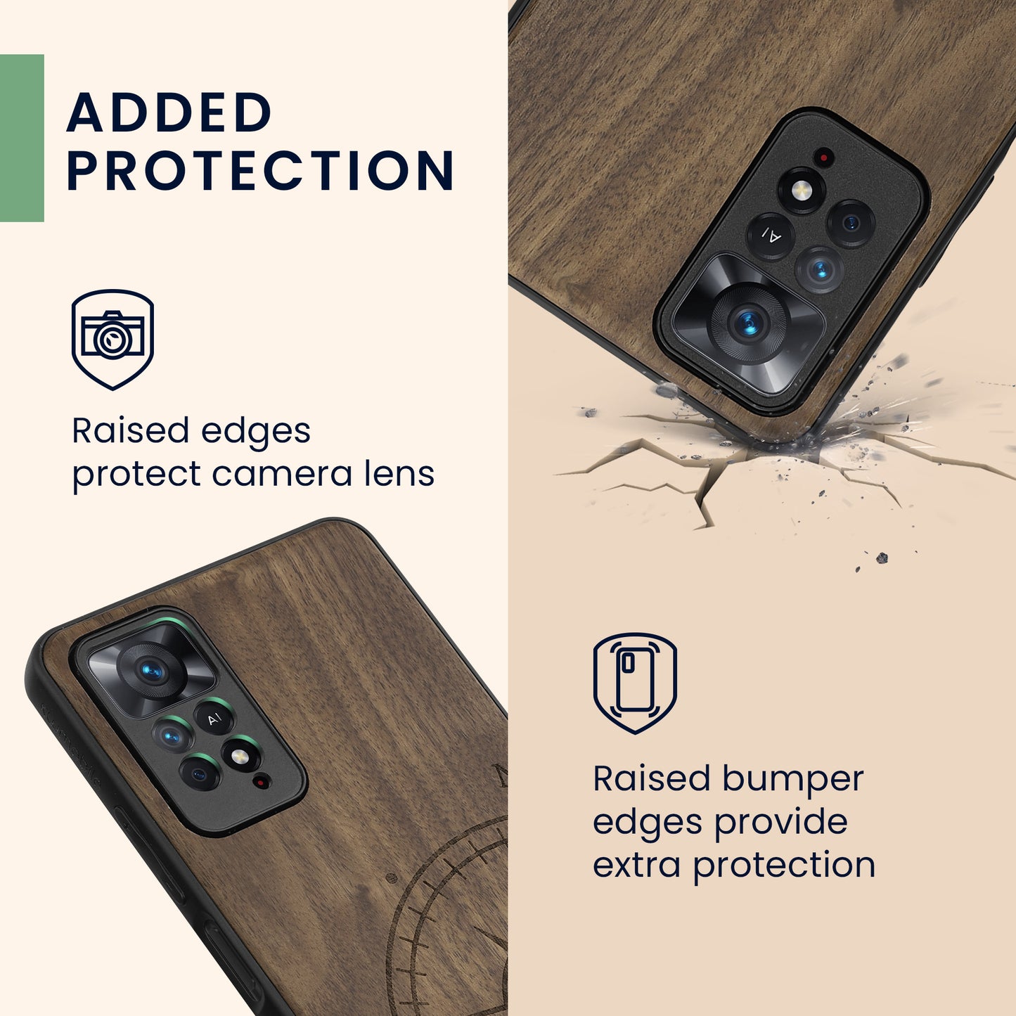 kwmobile Hülle kompatibel mit Xiaomi Redmi Note 11 Pro / Note 11 Pro (5G) / Note 12 Pro (4G) Handy Cover TPU Handyhülle Kompass Vintage