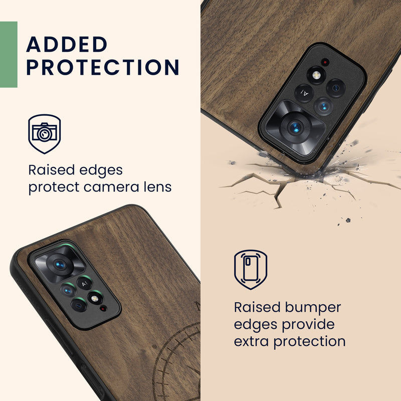 kwmobile Hülle kompatibel mit Xiaomi Redmi Note 11 Pro / Note 11 Pro (5G) / Note 12 Pro (4G) Handy Cover TPU Handyhülle Kompass Vintage