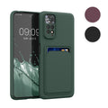kwmobile Handyhülle kompatibel mit Xiaomi Redmi Note 11 / Note 11S Hülle - Handy Cover mit Fach für Karten - in Schwarz matt Schwarz matt  