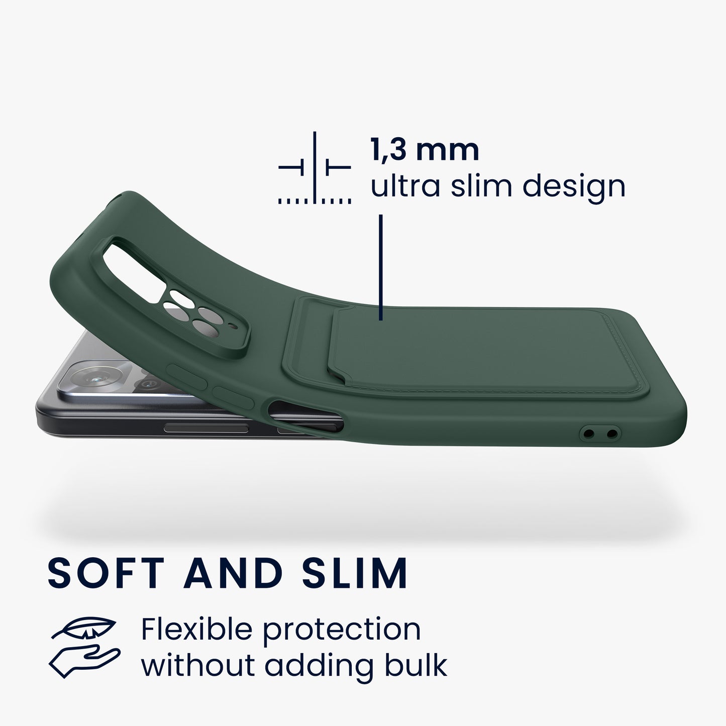 kwmobile Handyhülle kompatibel mit Xiaomi Redmi Note 11 / Note 11S Hülle - Handy Cover mit Fach für Karten
