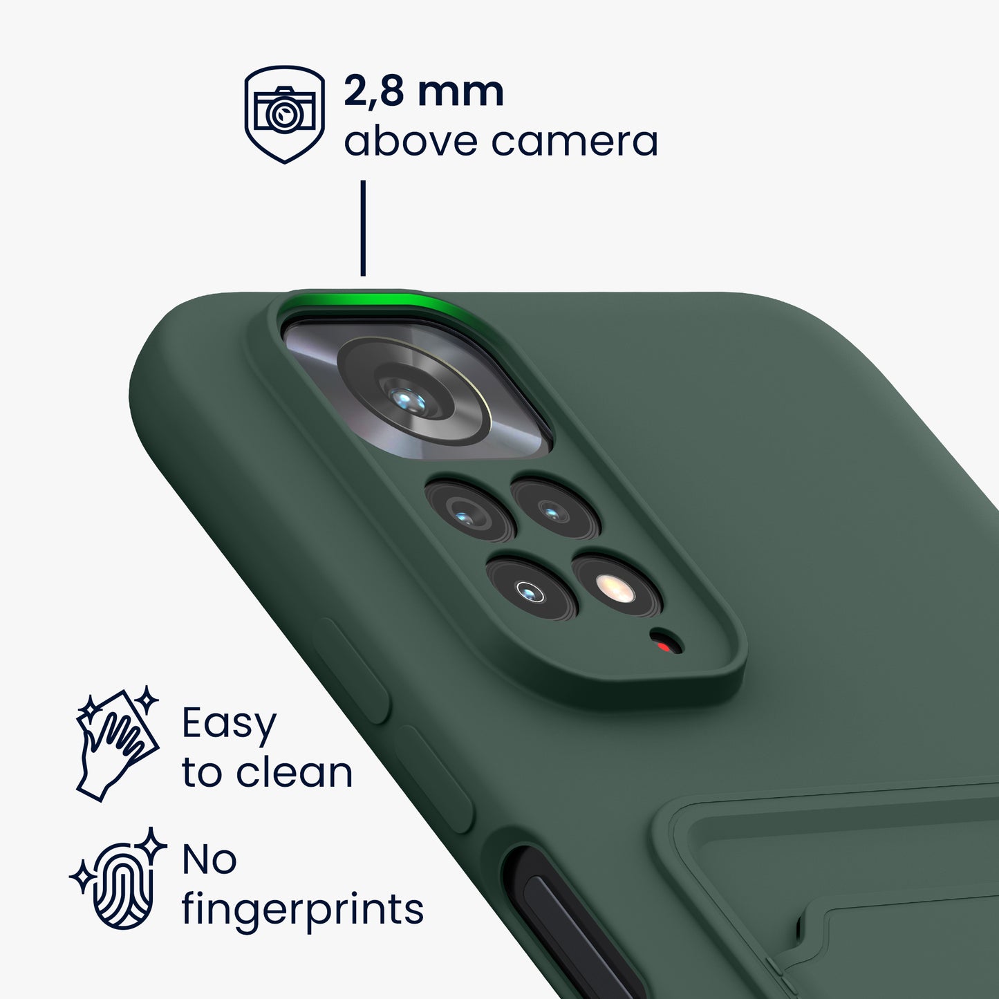 kwmobile Handyhülle kompatibel mit Xiaomi Redmi Note 11 / Note 11S Hülle - Handy Cover mit Fach für Karten