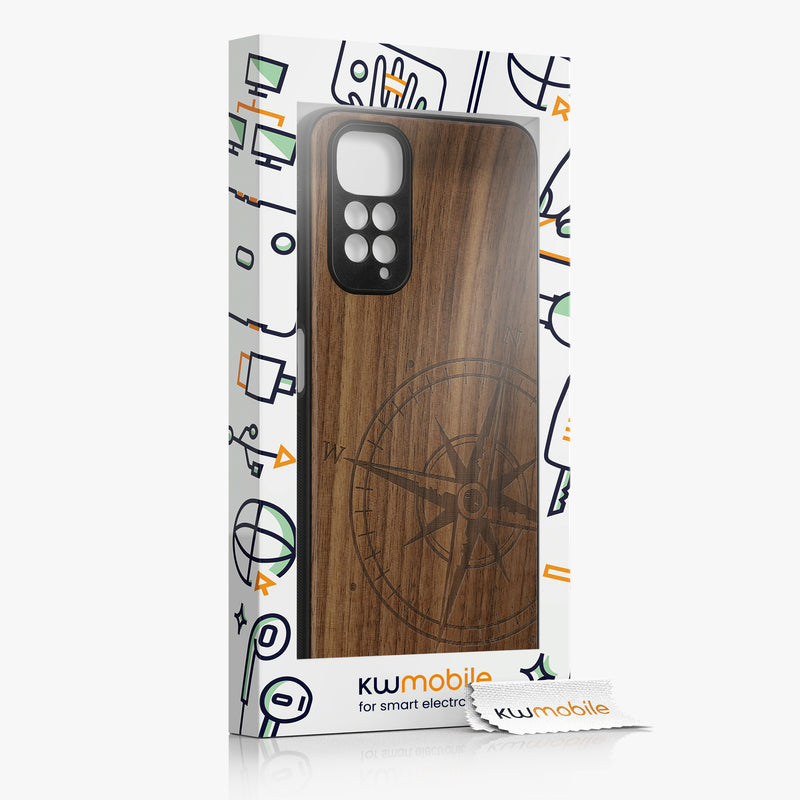kwmobile Hülle kompatibel mit Xiaomi Redmi Note 11 / Note 11S - Handy Cover - TPU Handyhülle Kompass Vintage