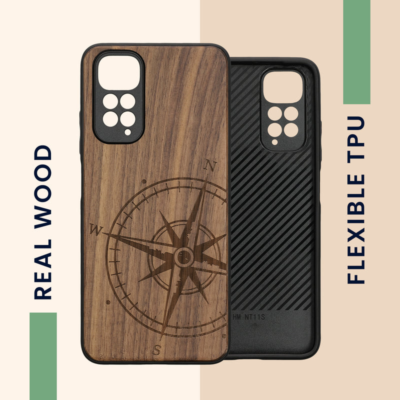 kwmobile Hülle kompatibel mit Xiaomi Redmi Note 11 / Note 11S - Handy Cover - TPU Handyhülle Kompass Vintage