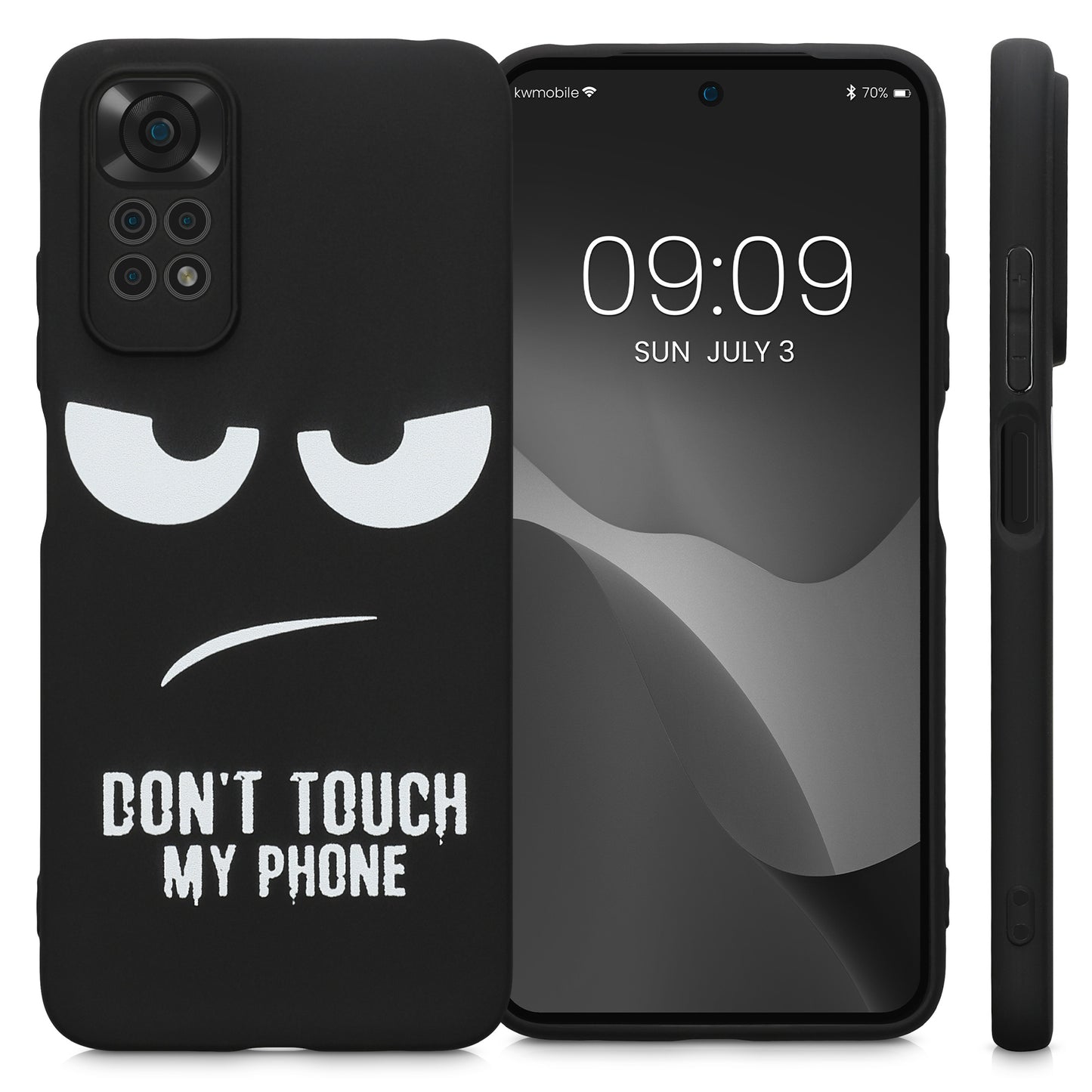 kwmobile Hülle kompatibel mit Xiaomi Redmi Note 11 / Note 11S - Handyhülle Silikon Case - Don't touch my Phone
