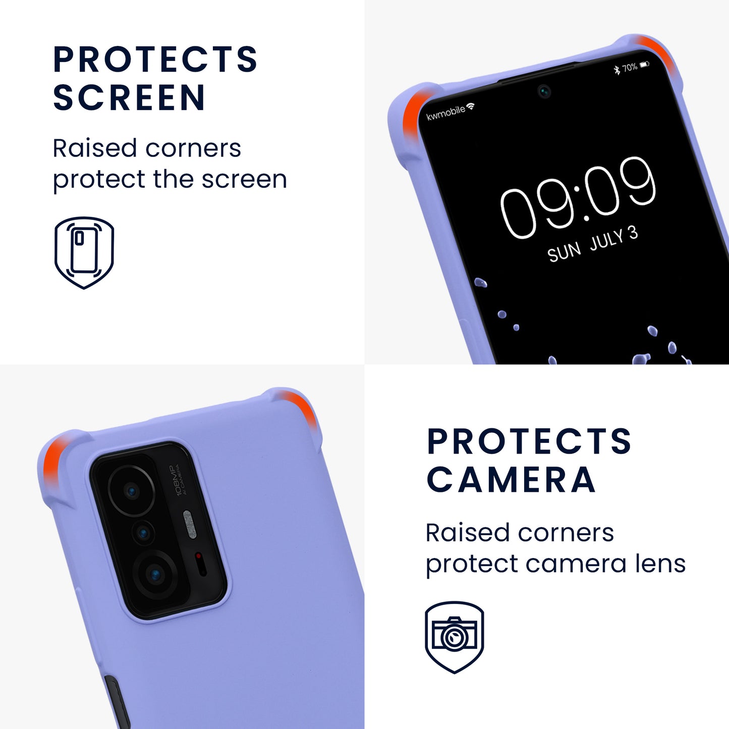 kwmobile Necklace Case kompatibel mit Xiaomi 11T / 11T Pro Hülle - Cover mit Kordel zum Umhängen - Silikon Schutzhülle