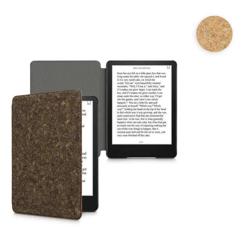 kwmobile Hülle kompatibel mit Amazon Kindle Paperwhite 11. Generation 2021 - Kork eReader Schutzhülle Cover Case - Hellbraun Hellbraun  